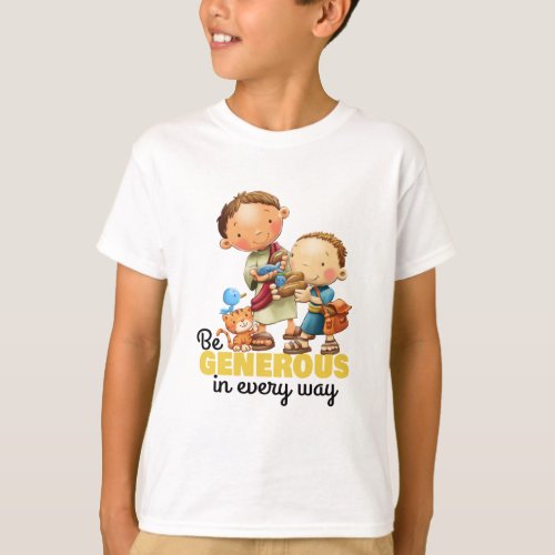 Loaves and fishes kid Bible verse T_shirt