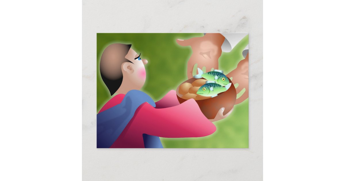 Loaves and Fishes Postcard Zazzle