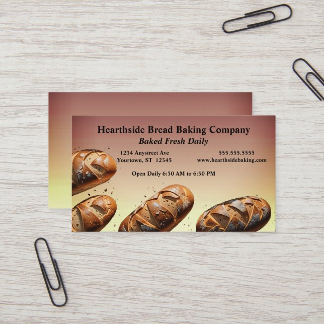 Loaves of Artisan Bread Bakery Bread Shop Business Card (Front/Back In Situ)