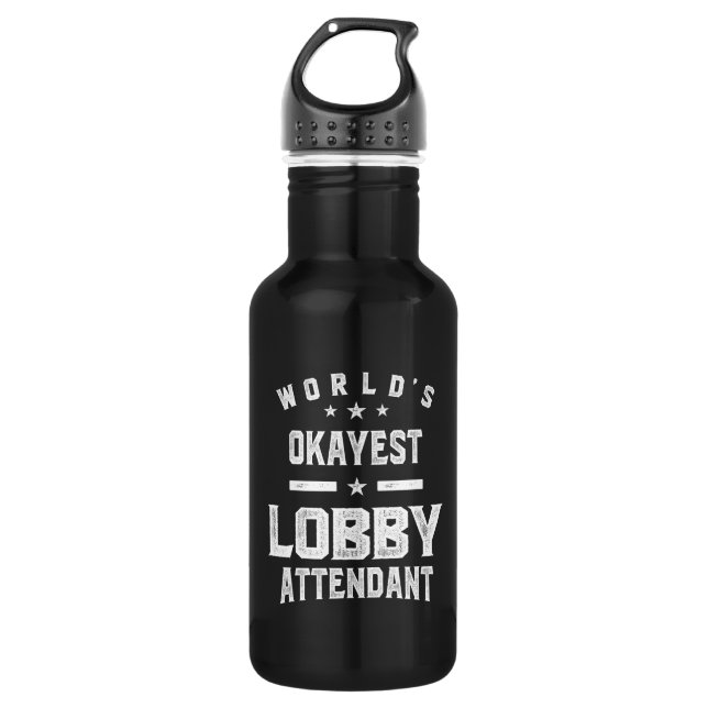 Lobby Attendant Job Title Gift Stainless Steel Water Bottle (Front)