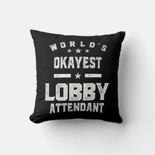 Lobby Attendant Job Title Gift Throw Pillow