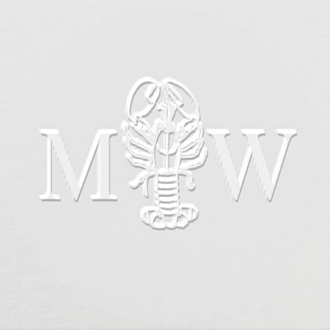 Lobster #2 Sea Ocean Couple Wedding 2 Initial Embosser (Design)
