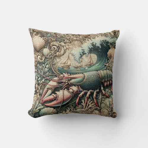 Lobster 2 throw pillow