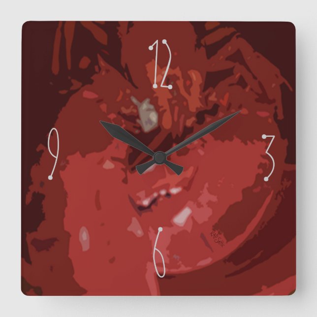 Lobster Abstract Square Wall Clock (Front)