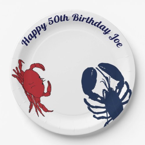 Lobster and Crab All Occasion Custom Paper Plates