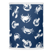 Lobster and Crab Blue White Seafood Pattern Lamp Shade (Left)