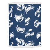 Lobster and Crab Blue White Seafood Pattern Lamp Shade (Back)