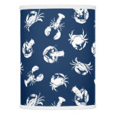 Lobster and Crab Blue White Seafood Pattern Lamp Shade (Front)