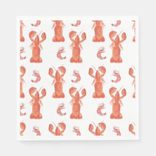 Lobster and Crawfish Pattern Wedding Napkins