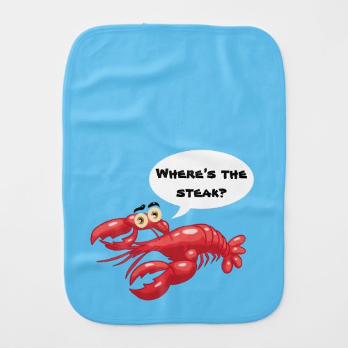 Lobster and Steak Baby Burp Cloth