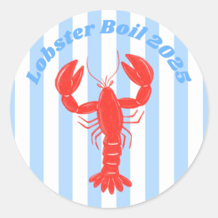 Lobster and Stripes Sticker