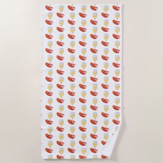 Lobster and Wine Beach Towel