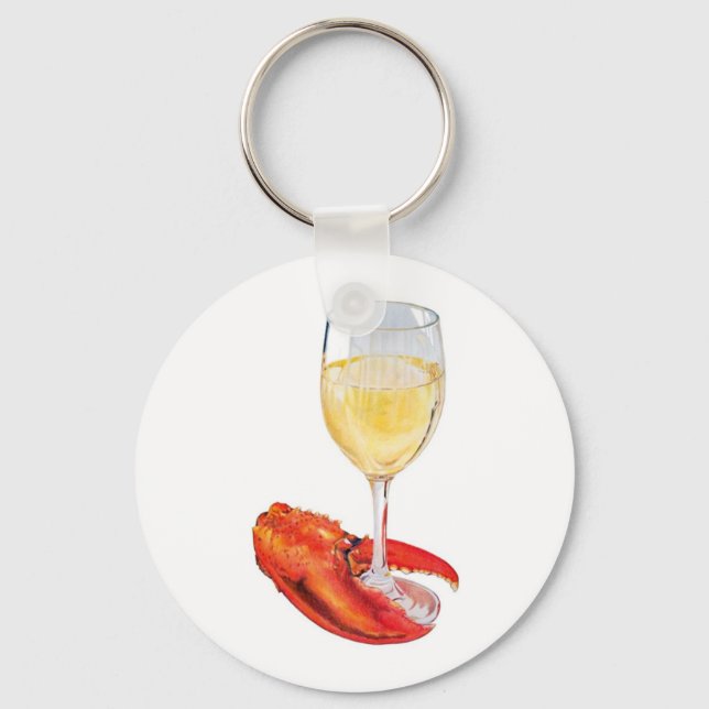 Lobster and Wine Keychain (Front)