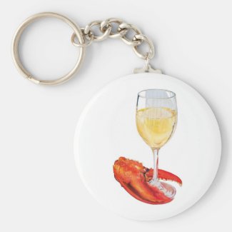 Lobster and Wine Keychain