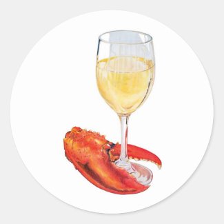 Lobster and Wine Sticker