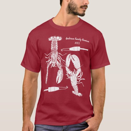 Lobster and Wooden Fishing Buoys Custom Message T_Shirt