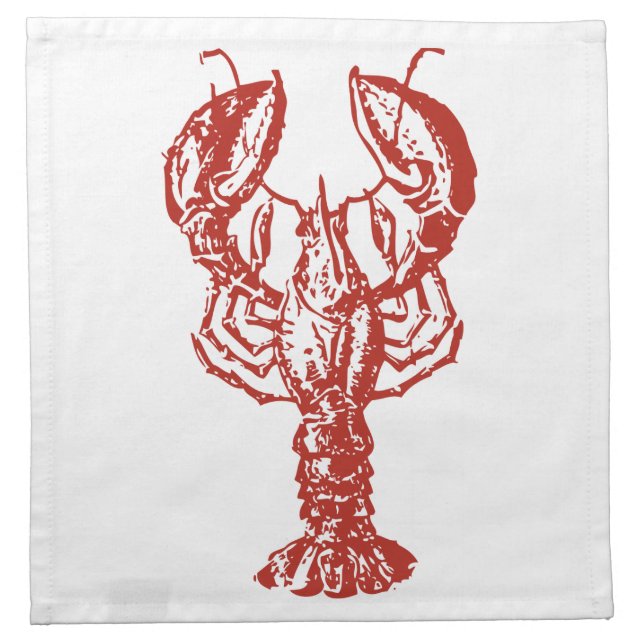Lobster Art, King of Seafood Gifts Cloth Napkin (Front)