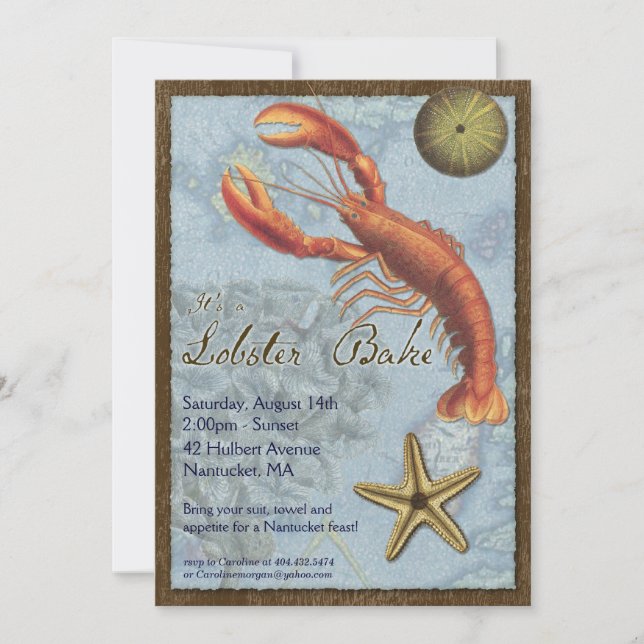 Lobster Bake - Beach Party - At the Shore Invitation (Front)