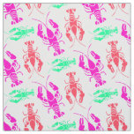 Lobster Bake Fantasy Pink Green Orange Fabric