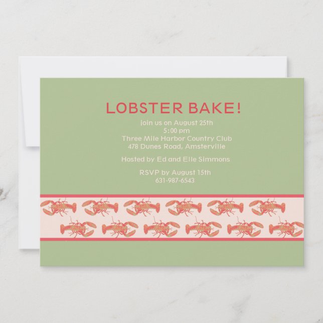 Lobster Bake Invitation (Front)