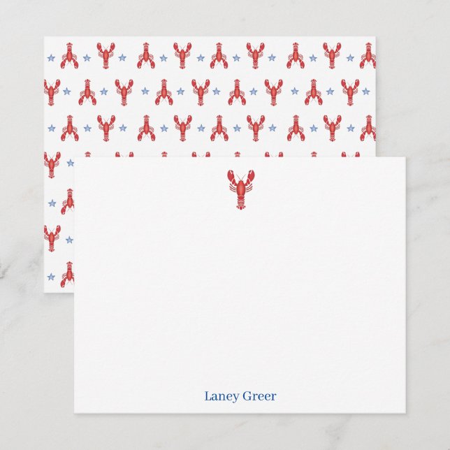 Lobster Bake Lobster Roll Classic Coastal  Note Card (Front/Back)