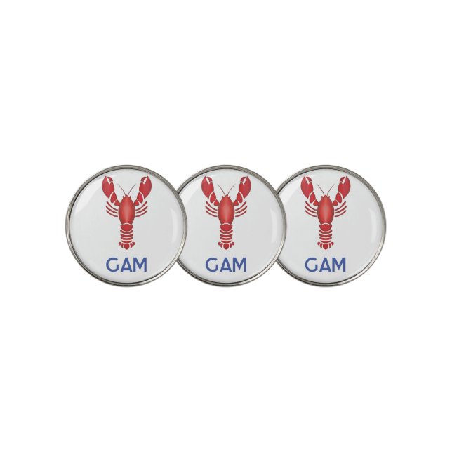 Lobster Bake New England Wedding Favor Golf Ball Marker (3 Up)
