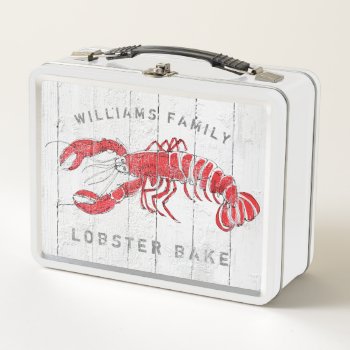 Lobster Bake With Family Name Metal Lunch Box by ilovedigis at Zazzle
