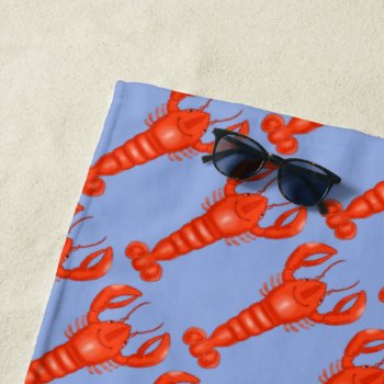 Lobster Beach Towel by Shenanigins at Zazzle
