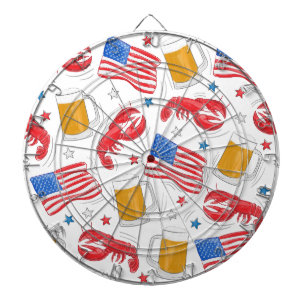 Lobster Beer Flag Star Dart Board