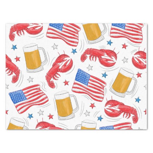 Lobster Beer Flag Star Tissue Paper