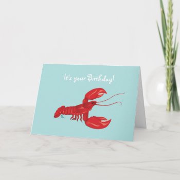 Lobster Birthday Card by flopsock at Zazzle