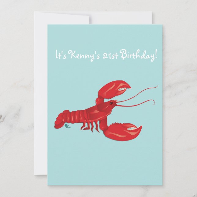 Lobster Birthday Party Invitation (Front)