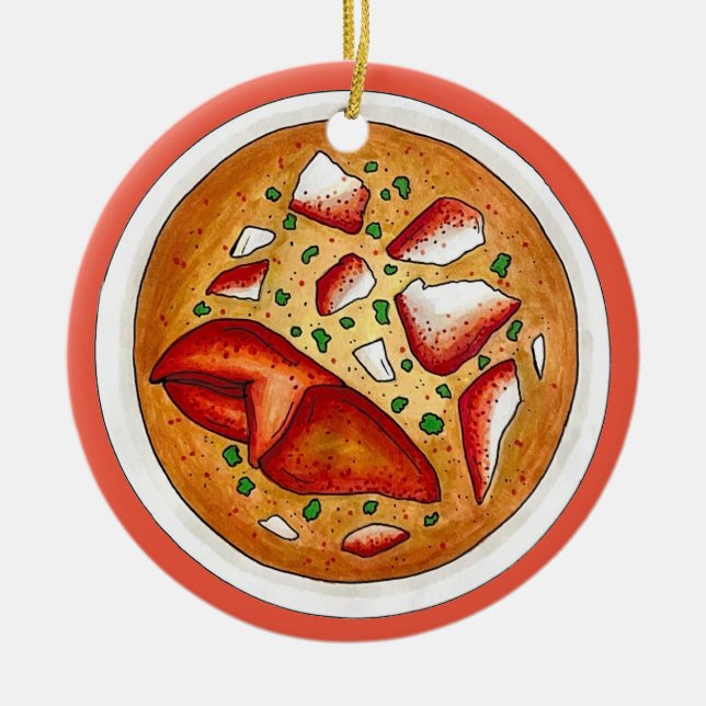 Lobster Bisque Soup Seafood Food Cooking Cuisine Ceramic Ornament (Front)
