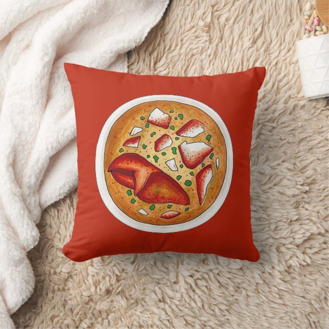 Lobster Bisque Soup Seafood Food Cooking Maine ME Throw Pillow (Blanket)