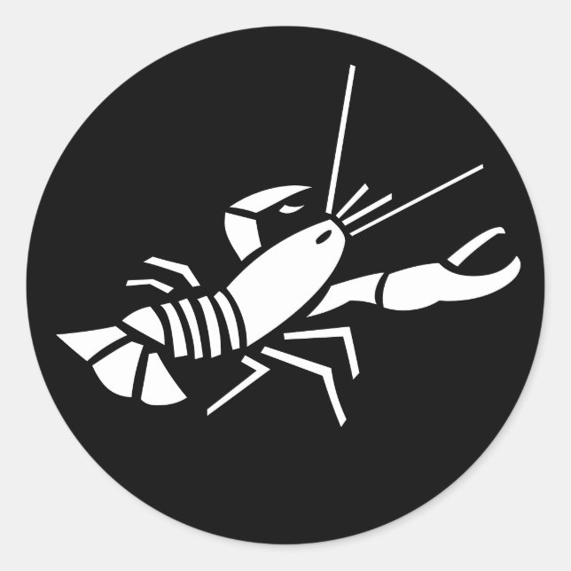 Lobster Black Whtie Animal Sticker (Front)