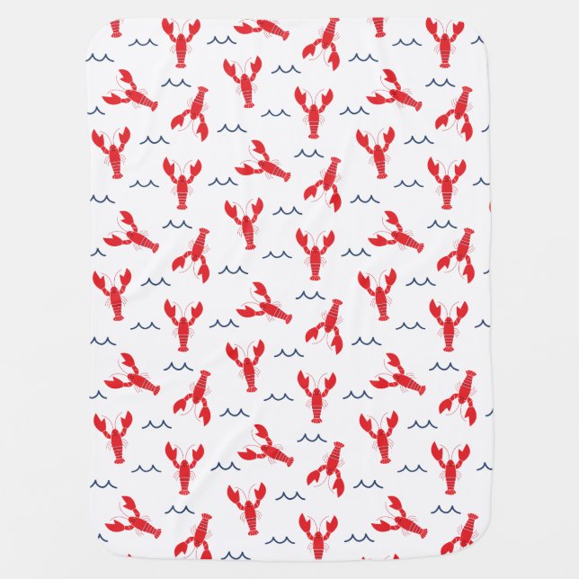 Lobster Blanket Red and White (Front)