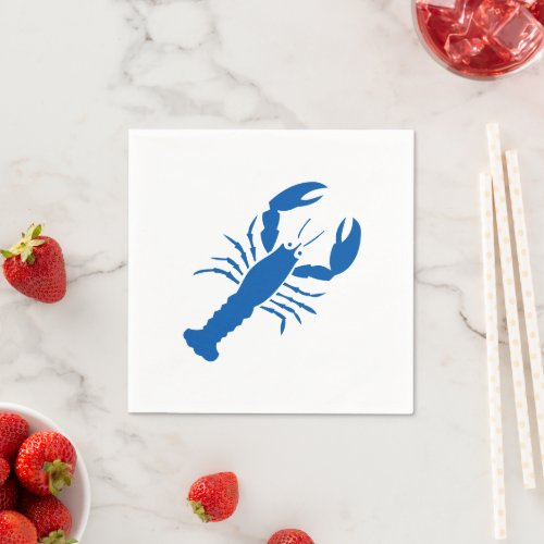 Lobster blue white modern graphic cute fun party  napkins
