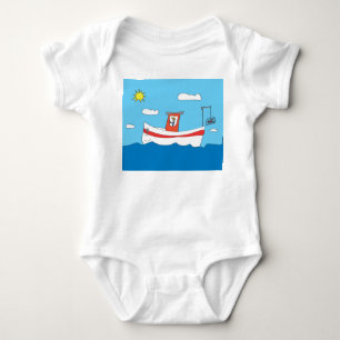 Lobster boat baby bodysuit