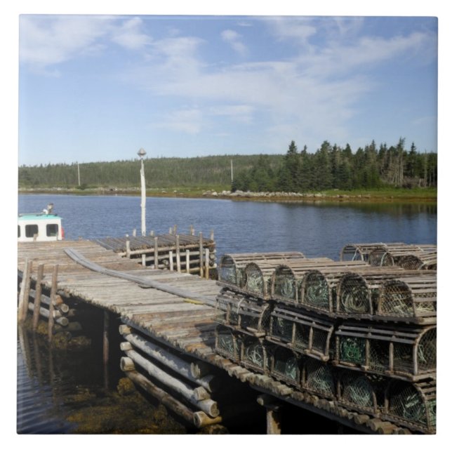 Lobster Boat, Mushaboom, Nova Scotia, Canada Ceramic Tile (Front)