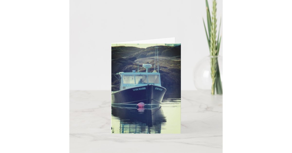 Lobster Boat Note Card | Zazzle