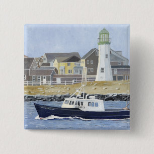 Lobster Boat Scituate Harbor Button