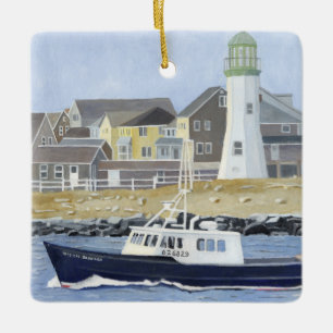 Lobster Boat Scituate Harbor Ceramic Ornament