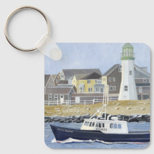 Lobster Boat Scituate Harbor Keychain