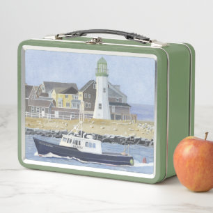 Lobster Boat Scituate Harbor Metal Lunch Box