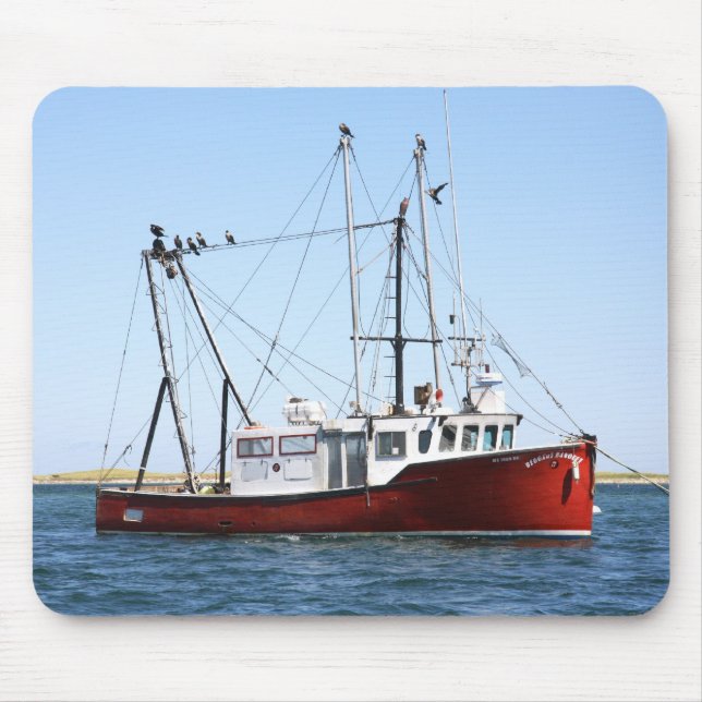Lobster Boat With Sea Gulls In Cape Cod Mousepad (Front)