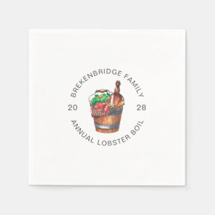 Lobster Boil Annual Family Summer Party Paper Napkins