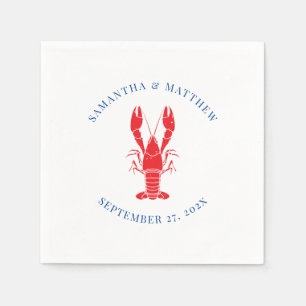 Lobster Boil Beach Wedding Custom Paper Napkins