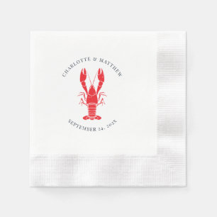 Lobster Boil Beach Wedding Custom Paper Napkins