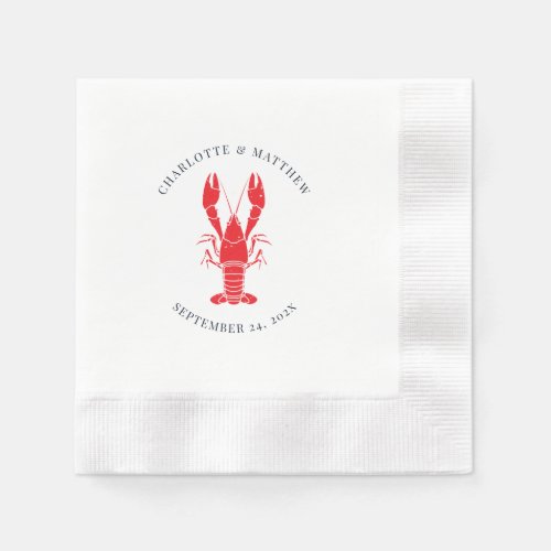 Lobster Boil Beach Wedding Custom Paper Napkins