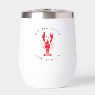 Lobster Boil Beach Wedding Custom Thermal Wine Tumbler